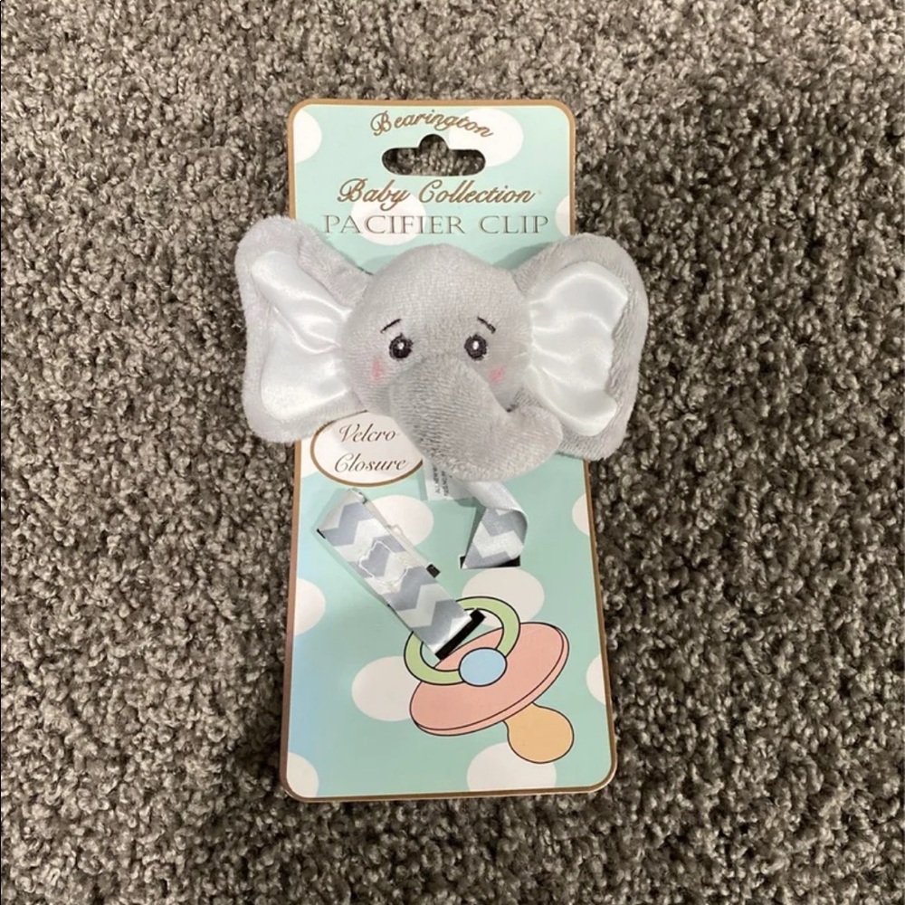 Bearington Pacifier Elephant Clip